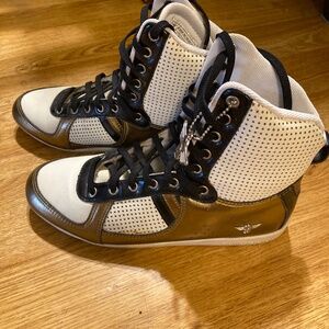 Gold black and white creative recreation high tops